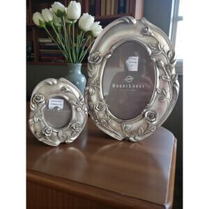 Hobby Lobby Photo Frames Pewter Look 4x6 and 2.5x3.5 Set